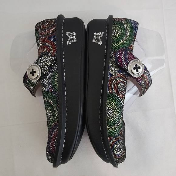 Alegria Paloma Mary Jane Shoes Bullseye Multicolor Swirl Comfort Flats Size 37 - Picture 8 of 12